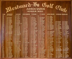 Ladies honour roll 59-98 westward ho golf club adelaide